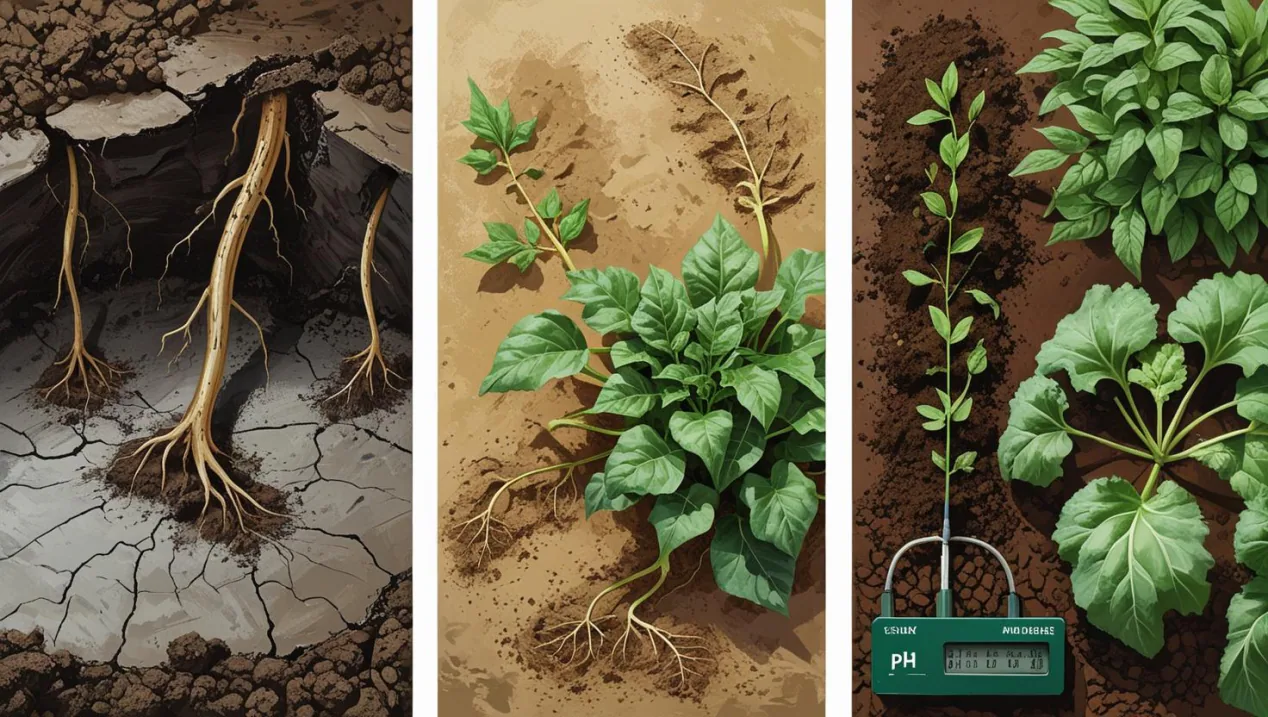 Plant root growth compared across different soil conditions