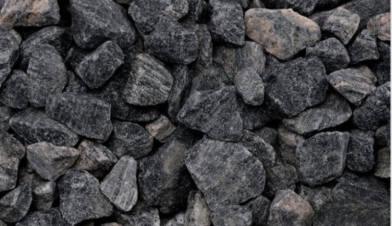 Close-up of charcoal decorative granite rock