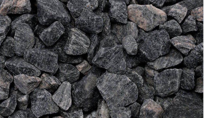 Close-up of charcoal decorative granite rock