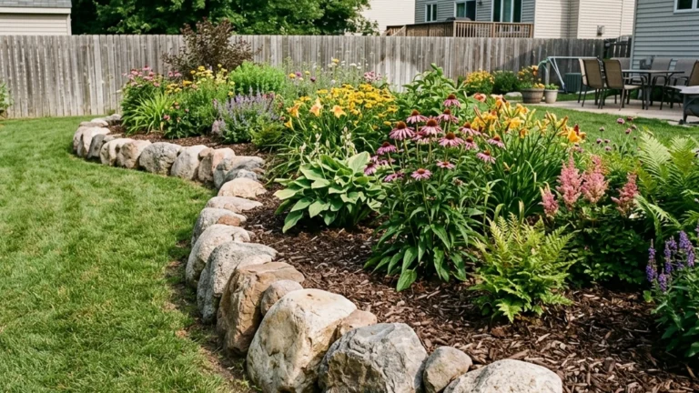 landscape edging made by natural stone